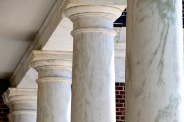 The tops of white columns