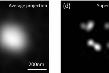 Comparison of two imaging results, showing the increased specificity and clarity of the DNA-STROBE nanomaterial