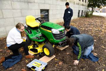 Team works to improve the safety of riding lawn mowers for Hopkins' annual Design Day