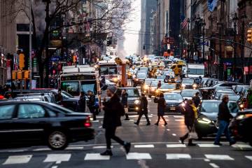 Crowded New York City street