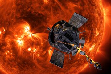 Artist's rendering of the probe approaching the sun