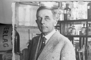Detail from photograph of Otto Warburg