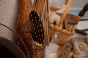 Wooden string instrument detail