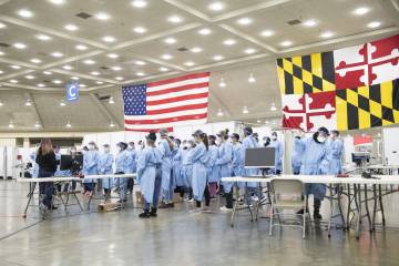 Field hospital at the Baltimore Convention Center