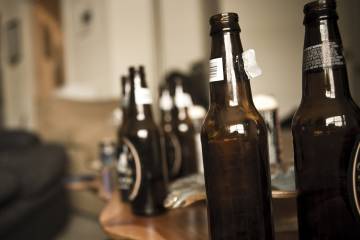Empty beer bottles