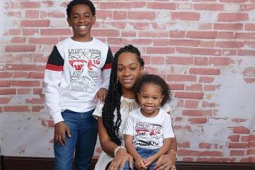 Andrea Lewis with sons Alijah and Carter