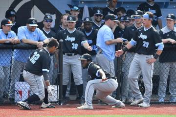 Hopkins baseball players celebrate in the dugout