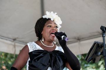 A singer performs at the inaugural Billie Holiday Jazz Festival