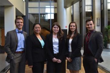The five team members of the second place Johns Hopkins team