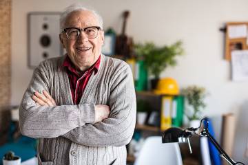 Smiling elderly man