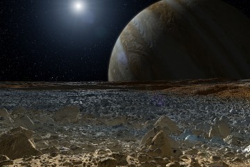 Simulated view from Europa's surface