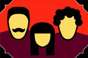 Silhouettes of three heads