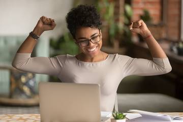 Happy-looking female employee