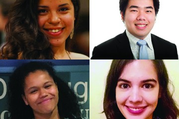 The four students awarded Gilman Scholarships are (clockwise from top left): Clara Molineros, Duy Phan, Rocio Oliva, and Madeleine Uraih