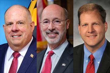 Maryland Gov. Larry Hogan, Pennsylvania Gov. Tom Wolf, and New Hampshire Gov. Chris Sununu