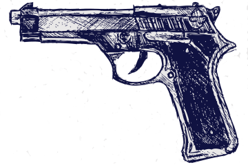 Handgun close-up, stock illustration