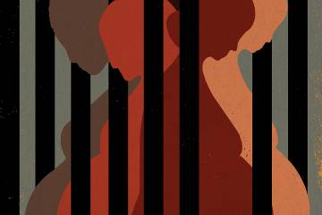 Illustration of pregnant women behind bars