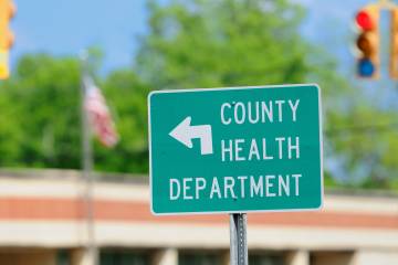 Sign indicating county health department