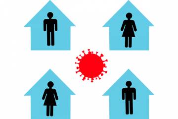 Illustration of people at home during coronavirus