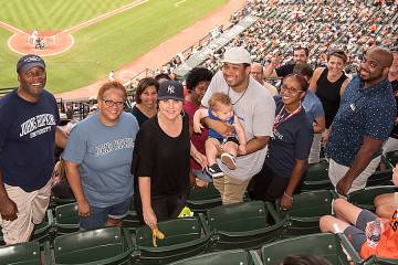 Johns Hopkins employees at Camden Yards in 2018