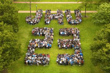Class of 2023 arranged to spell JHU23