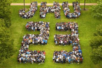 Class of 2023 arranged to spell JHU23