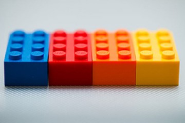 Multi color lego bricks