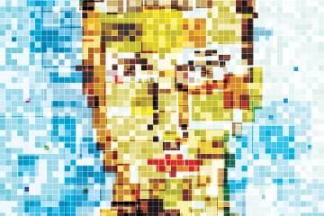 Illustration of a pixelated person's face