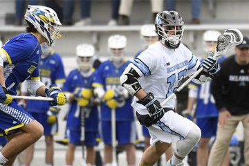 Hopkins lacrosse player Kyle Marr in game action