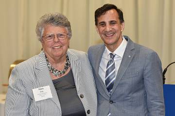 Mary Foy and President Ron Daniels