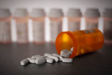 Opioids in a pill bottle