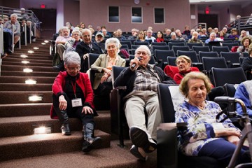 A group of seniors attend a lecture