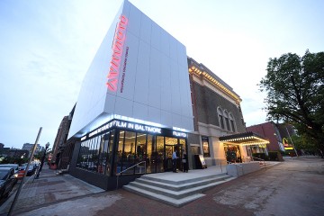 White corner facade of the renovated Parkway Theater