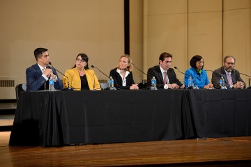 Panelists speak at the JHU Forums on Race in America