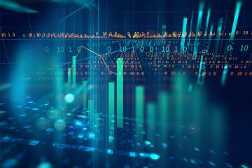 Stock market investment graph on an abstract background