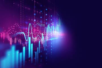 Electronic chart of stock market value