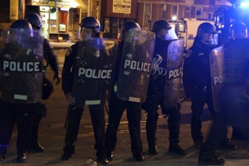 Baltimore police officers in riot gear