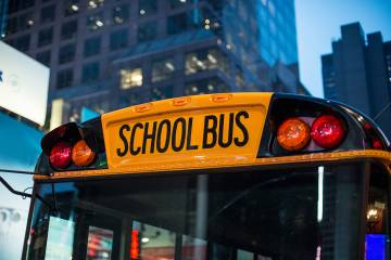 School bus in the city