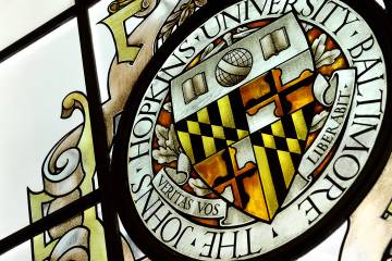 The university seal in stained glass form
