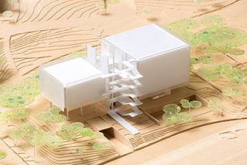 Model of future SNF Agora Institute building at Johns Hopkins University