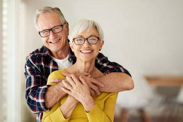 Smiling senior couple