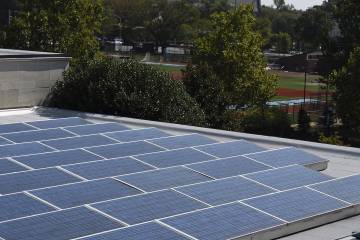 Solar panels on JHU's Homewood campus