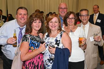 Stephen Torrence, 20 years, University Administration; Debbie Stroback, 20 years, School of Medicine; Mary Klinger; Jim Aumiller, 30 years, School of Engineering; Debbie Coppock, 43 years, University Administration; and Robert E. Lee III, 35 years, Univer