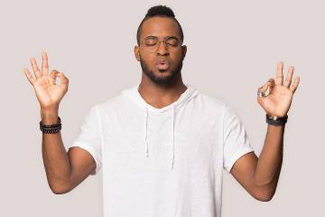 Man in a meditative yoga pose