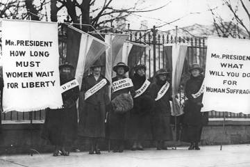 Suffragists picketing the White House