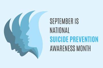 Type saying September is National Suicide Prevention Awareness Month