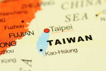 Taiwan on globe