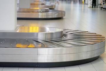 Empty airport baggage belt