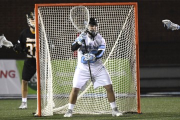 Hopkins goalkeeper Brock Turnbaugh guards the net