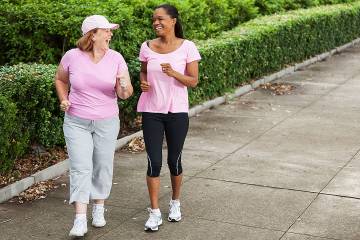 Two women walking